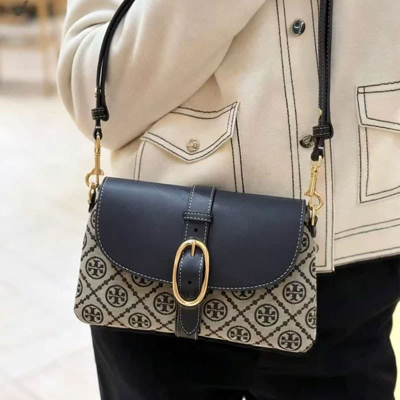 TB Women's Bag 2026 New T Monogram Saddle Bag Shoulder Bag Underarm Bag Crossbody Bag Messenger Bag Women's Genuine Leather