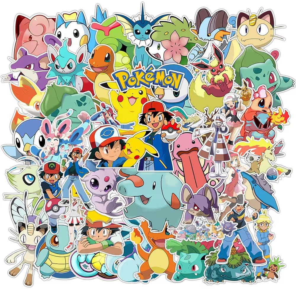 50pcs Cute Anime Pet Stickers, Creative Adhesive Stickers, Waterproof Stationery, Skateboard, Water Bottle Decals, Wholesale