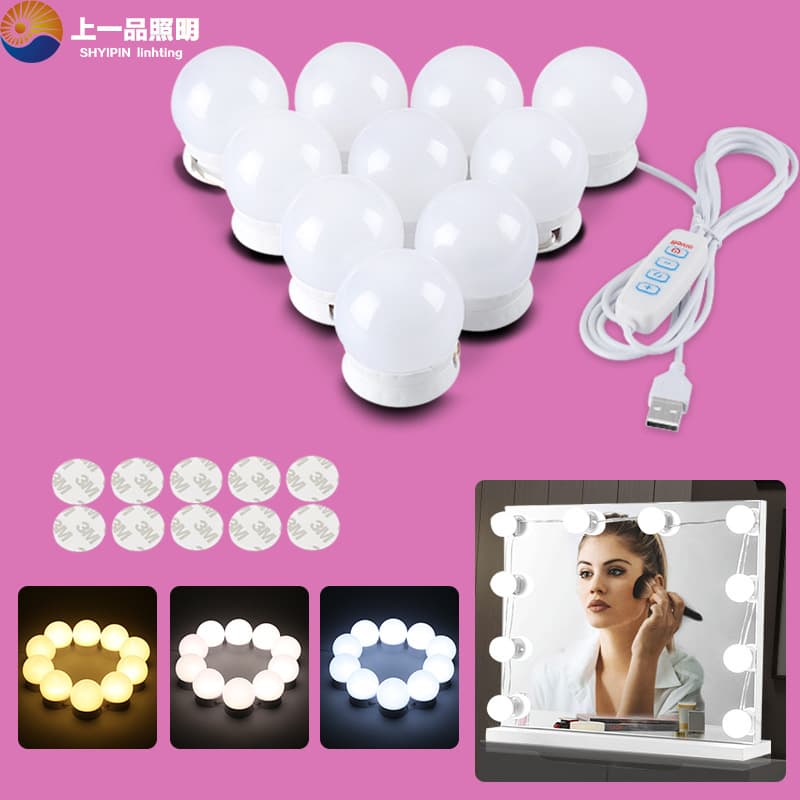 Hollywood Style Mirror Front Lamp Comb Table Lamp Bulb String Makeup Mirror Bulb Decorative Lighting