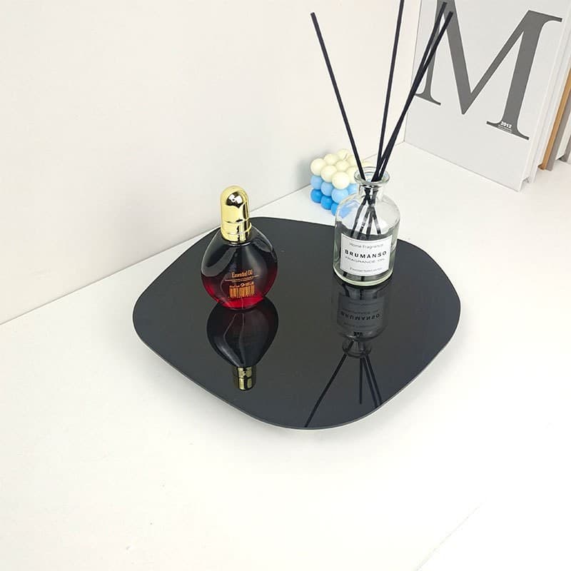 Acrylic Tray Special-Shaped High-End Black Irregular INS Perfume Jewelry Ornaments Mirror Bottom Photo Props