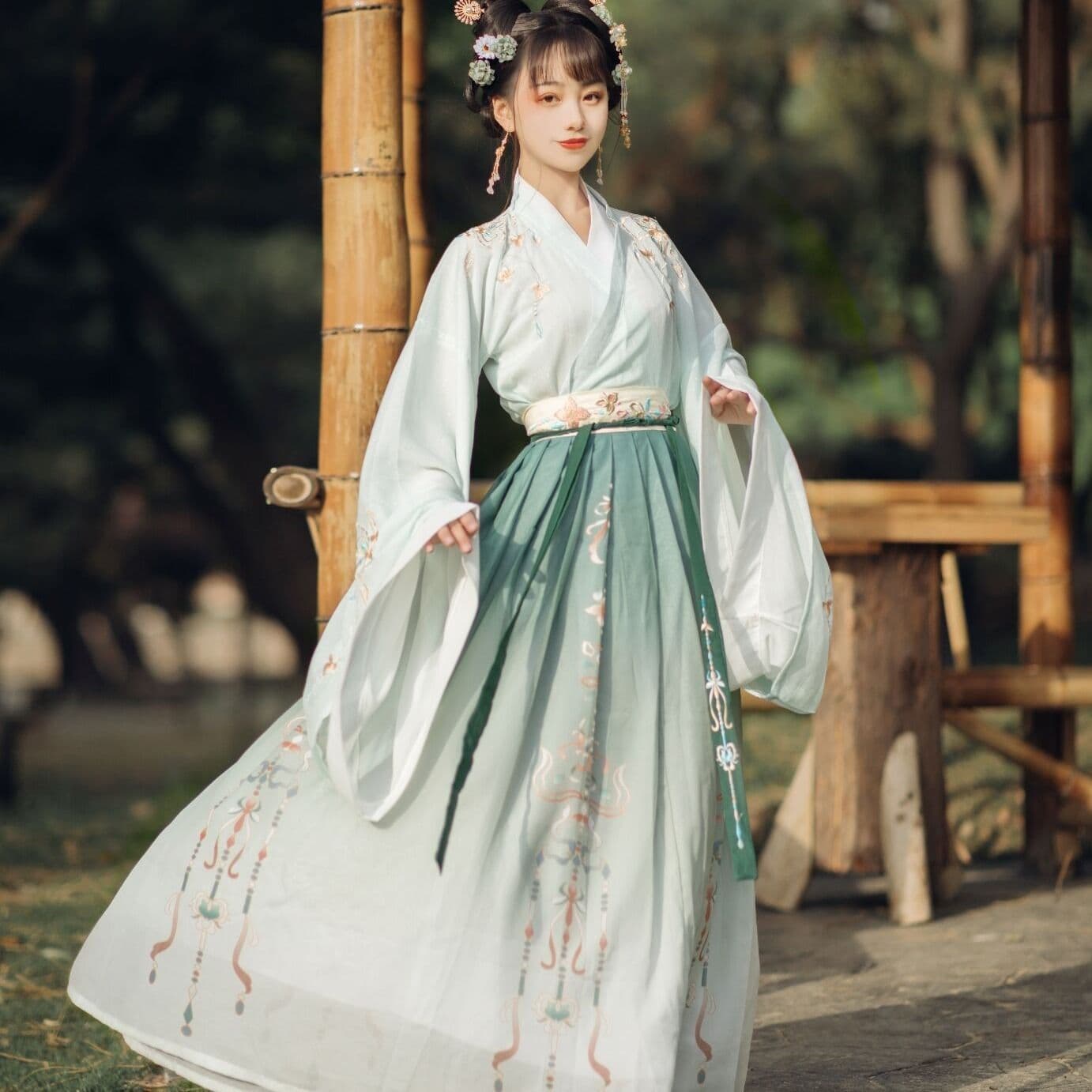 Original Hanfu Women Adult Set [Gui Ci] Cross Collar Waist Ru Skirt Wei Jin Style Wide Sleeve Daily Spring Autumn Set