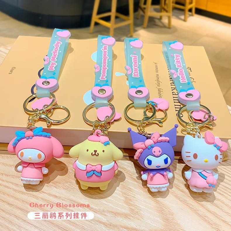 New cute cartoon peach Sanrio keychain pendant creative couple bag pendant doll machine wholesale