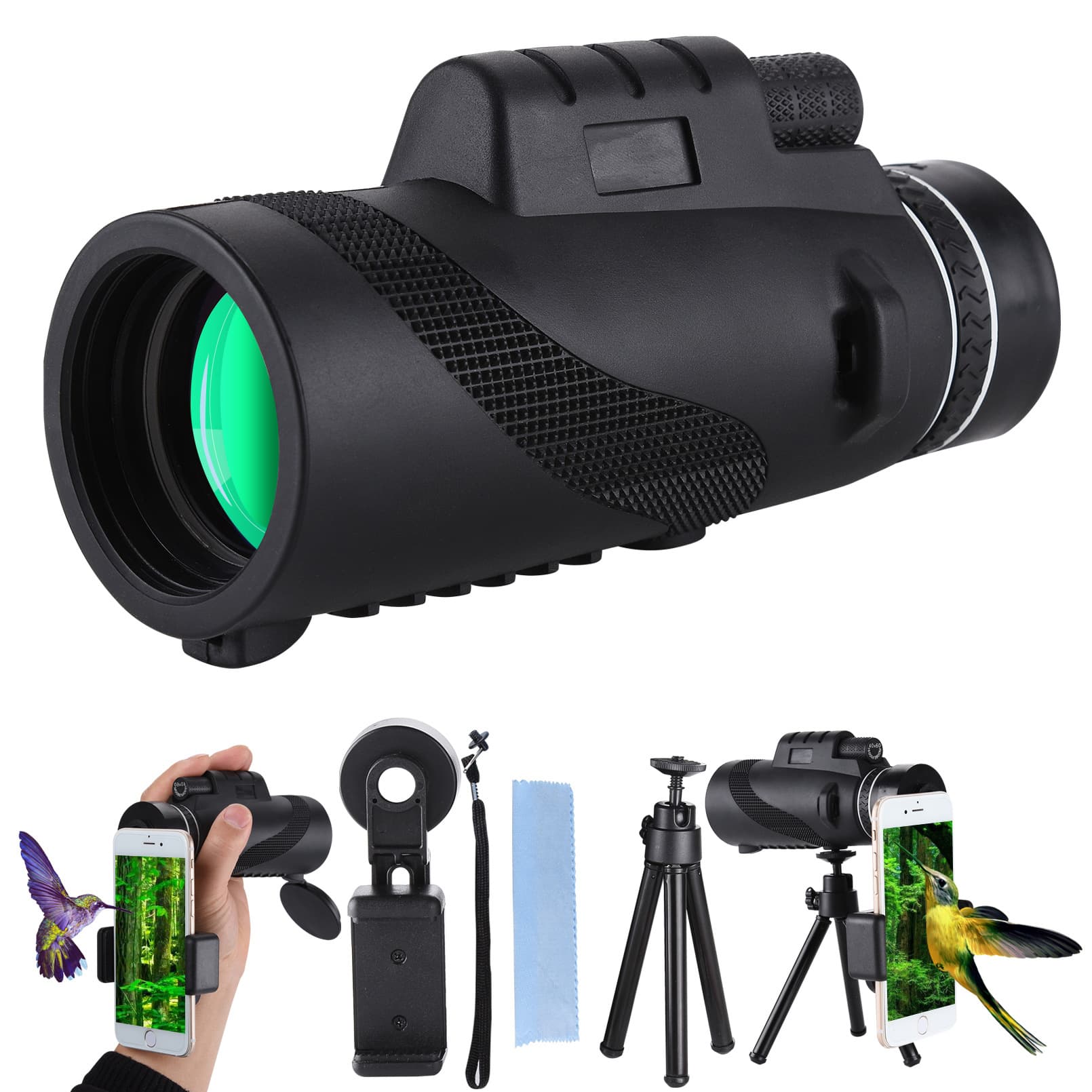 80X100 Monocular for Adults and Children, Outdoor Concert High Magnification HD Low-Light Night Vision Telescope, Factory Wholesale