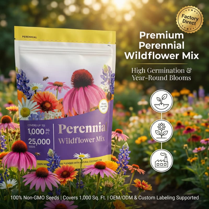 Cross-Border Foreign Trade Packaging Customization Wildflower Mix Seeds Outdoor Seeds Colorful Cosmos Flowers Blooms All Year Round