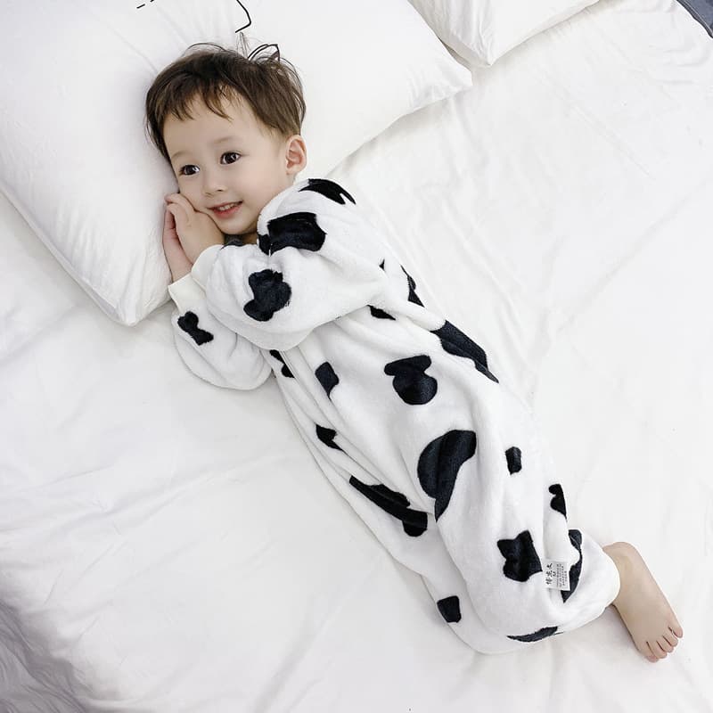 Baby Flannel Romper Winter Sleepwear Infant Crawling Suit for Boys and Girls Autumn Winter Coral Fleece Pajamas