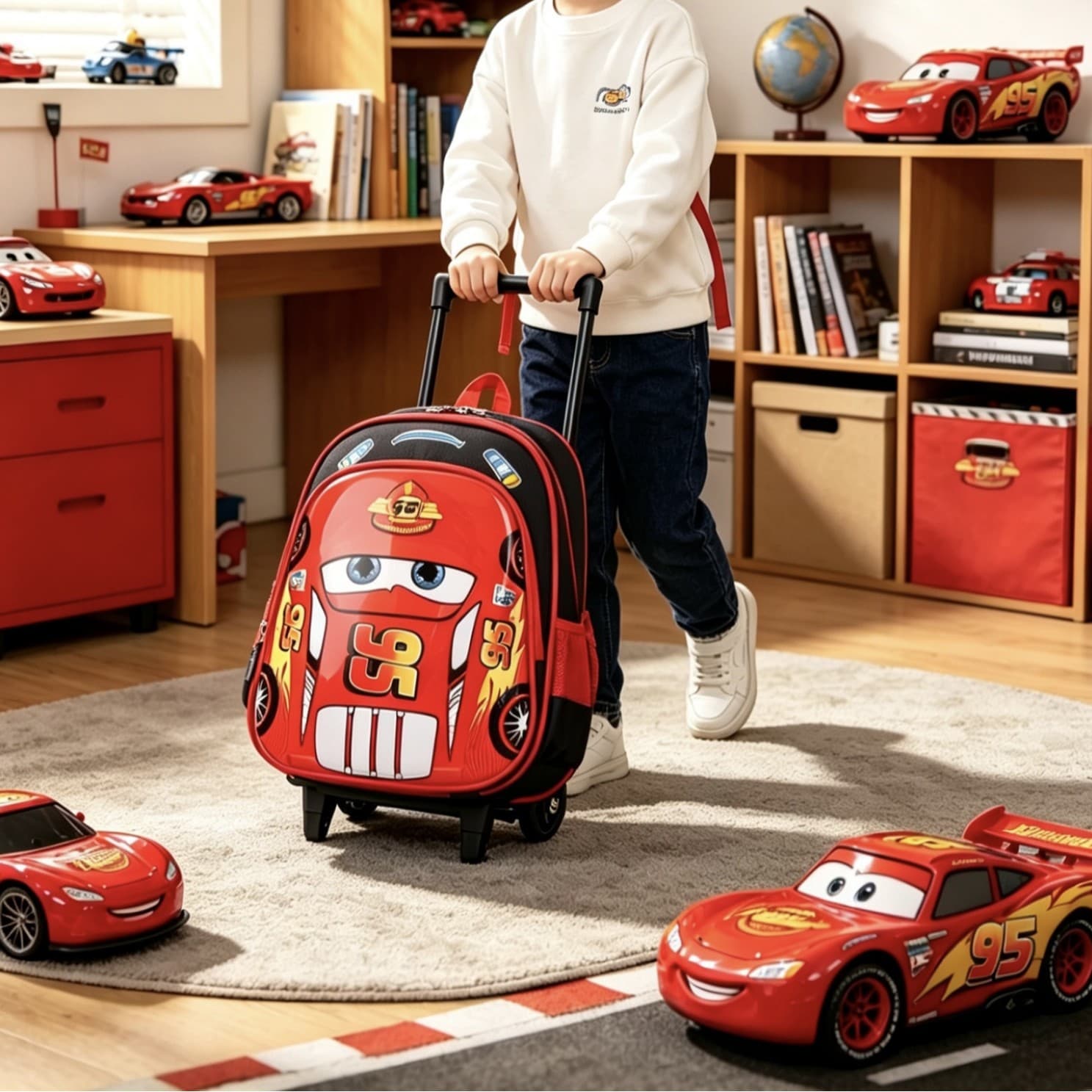New export custom 12-inch trolley backpack for kindergarten and elementary school boys and girls, portable travel fashion