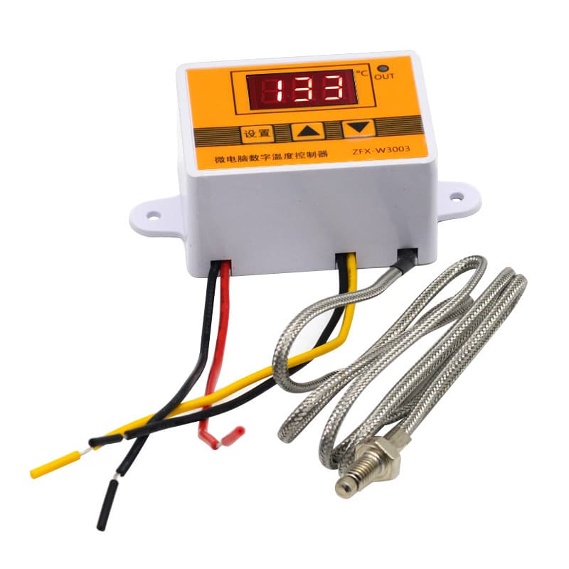 W3003 Microcomputer Digital Intelligent Temperature Controller, Digital Display Electronic Thermostat for Vegetable Oil Burner Fuel Machine Temperature Control