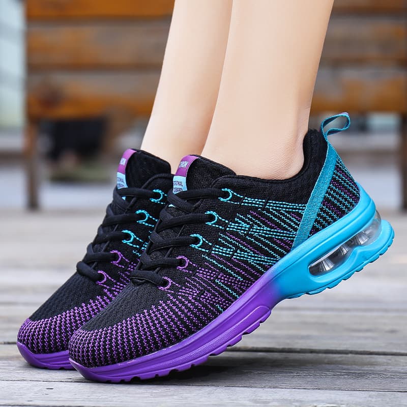 Trendy Fly Knit Running Shoes Women's Large Size Lightweight Breathable Sports Shoes Comfortable All Season Casual Footwear