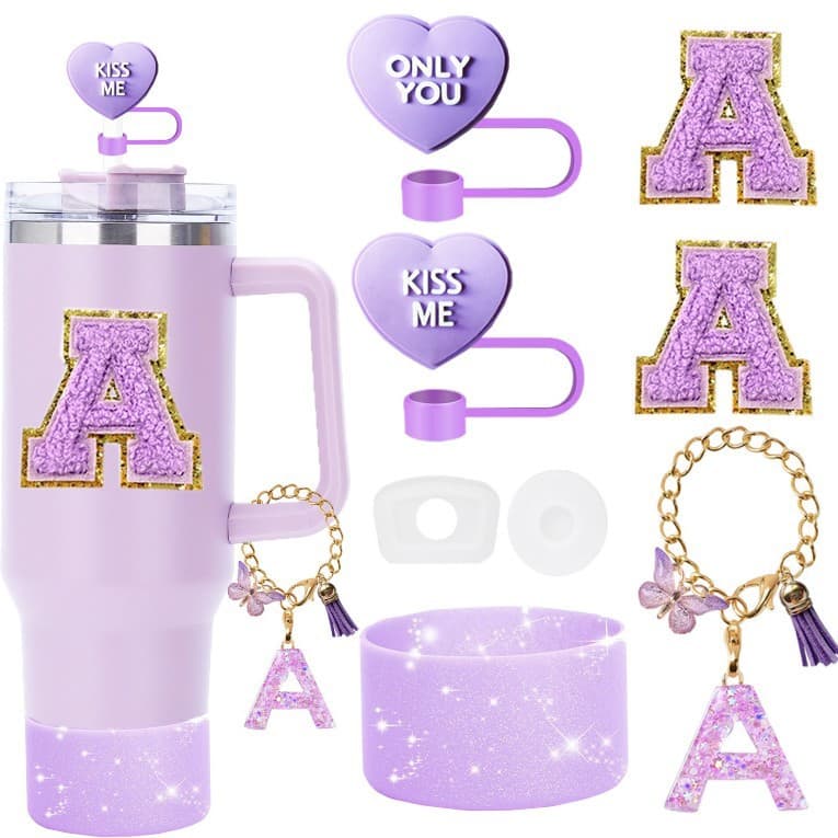 New Stanley Cup Handle Water Bottle Charm Mini Cup Straw Cap Elf Pom-Pom Pendant Cup Sleeve