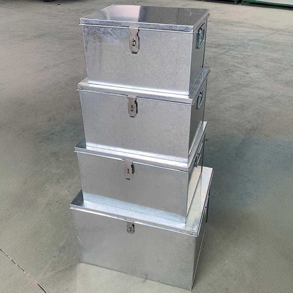 Sheet metal boxes with lids, thickened heavy-duty tool cases, storage containers with locks, metal tool chests