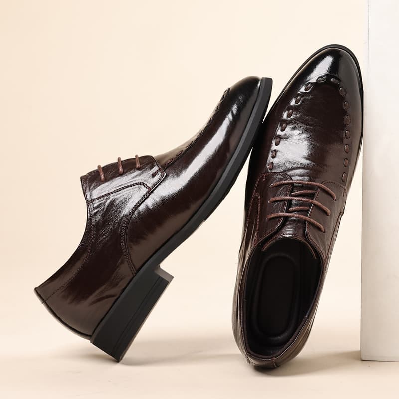 Men's Business Casual Leather Shoes, Genuine Top-Layer Sheepskin, Soft Sole, Formal Pointed-Toe Shoes, Wholesale Men's Shoes