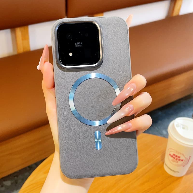 Suitable for Xiaomi 17max mobile phone case, high-end leather new model Xiaomi 15pro/14pro magnetic anti-fall protective cover