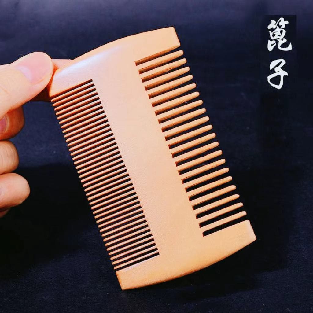 Factory Wood Comb Double-Sided Peach Wood Fine-Toothed Comb, Green Sandalwood Dual-Use Fine-Toothed Comb, Gold Silk Sandalwood Multi-Use Fine-Toothed Comb, Gift Comb