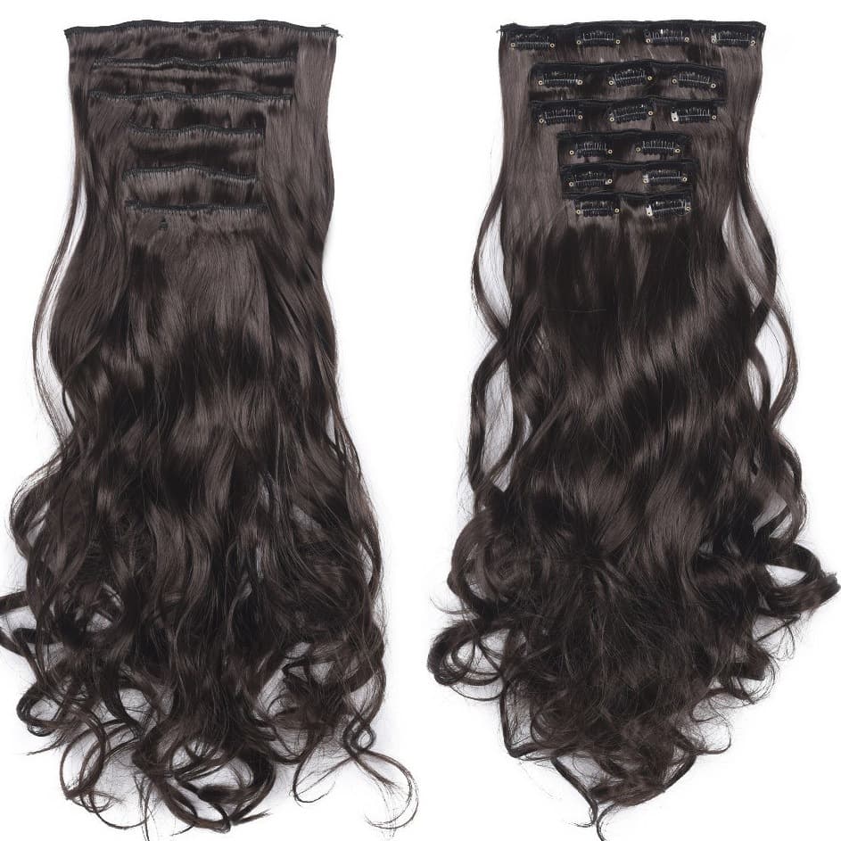 Cross-border Hair Extensions 16 Clips 6-Piece Set Curly Clip-In Hair Extensions for European and American Styles