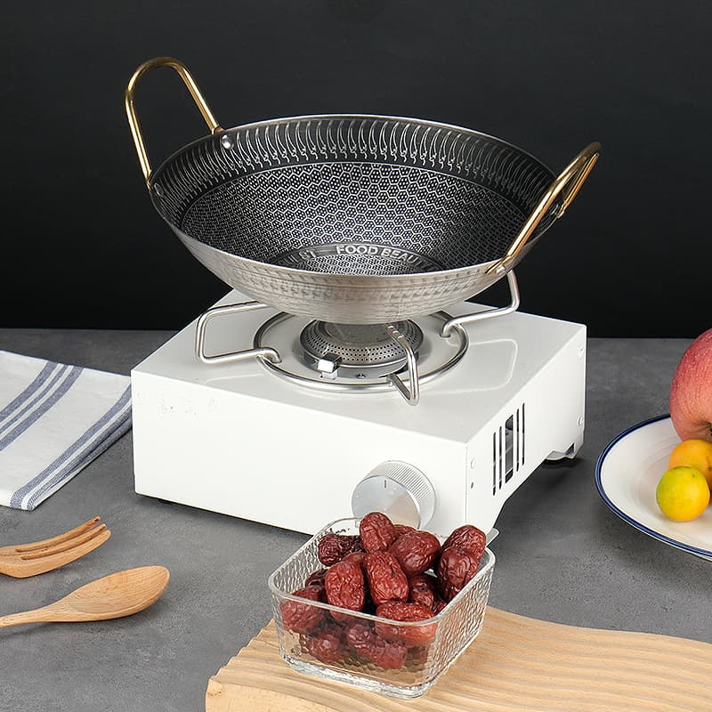 Korean Style Stainless Steel Honeycomb Non-Stick Small Dry Pot, Thickened Alcohol-Specific Pot, Multi-Purpose for Home and Bars