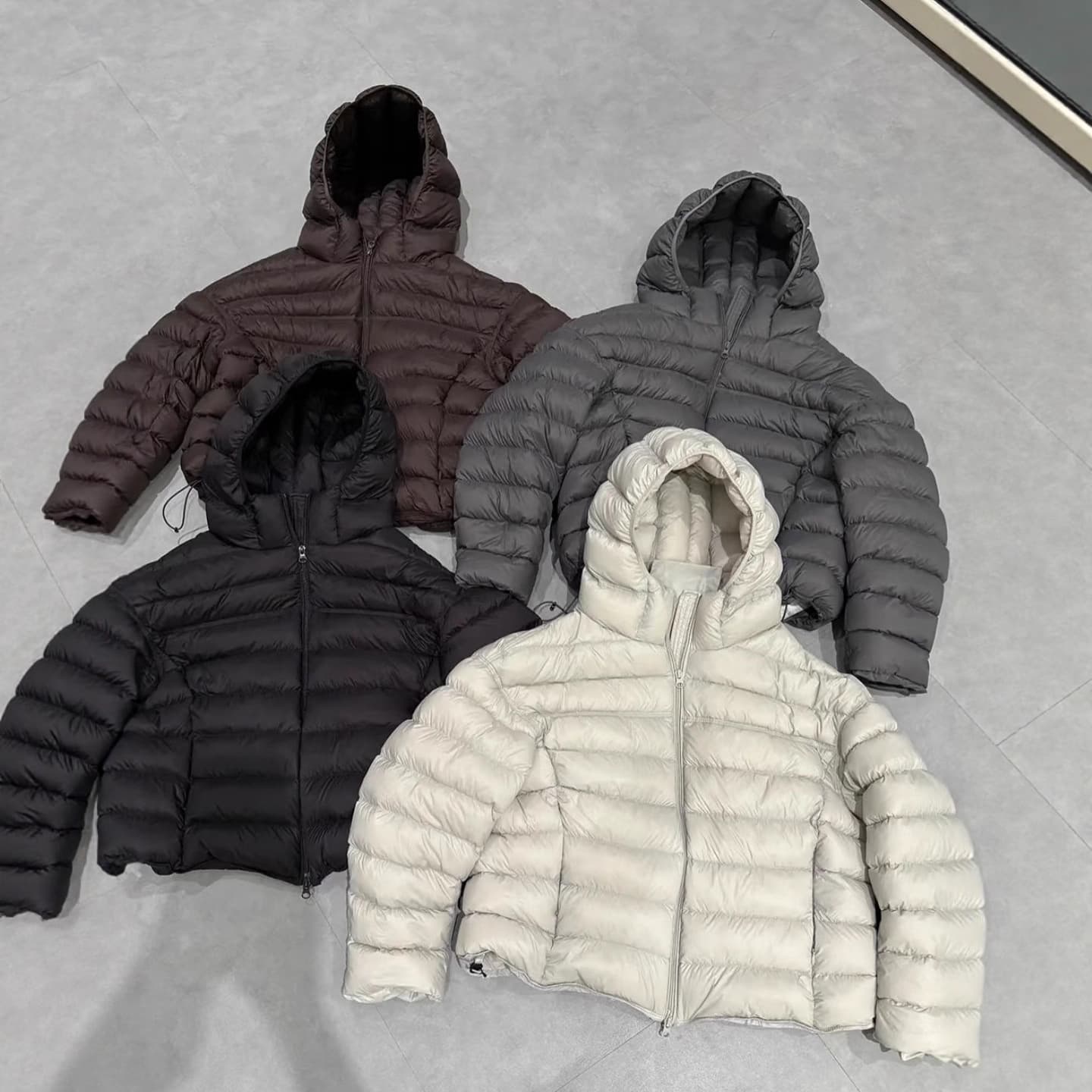 Big Head Flower 25 New Style Rib Puff Down Jacket Women's Short Hooded Fleece Lined Slim Fit Rib Style 90% White Duck Down