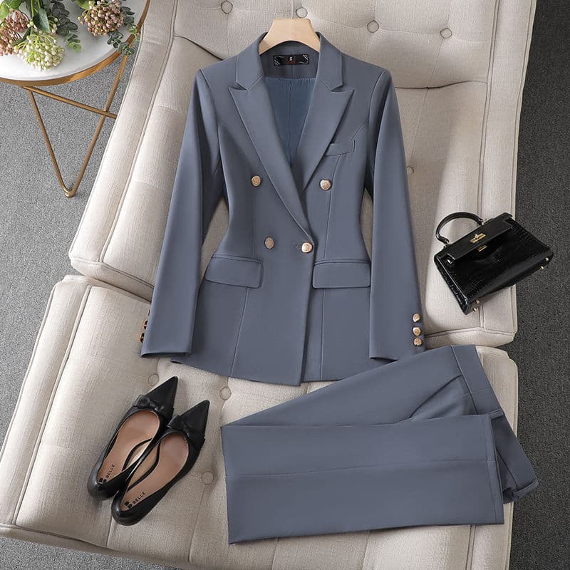 Trendy Blazer Suit Set for Women Spring/Fall 2026 New Arrival Elegant Goddess Style Cool-Toned Formal Office Suit