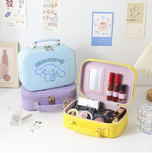 New Korean Cartoon Cosmetic Bag Portable Waterproof Portable Cosmetic Case Women's Storage Box Multi-Color Cosmetics Storage