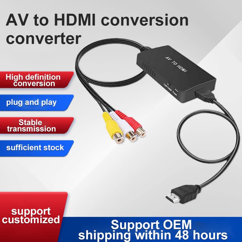 [Cross-border] In Stock AV Converter RCA to HDMI Adapter HDMI Switcher AV to HDMI Conversion Cable