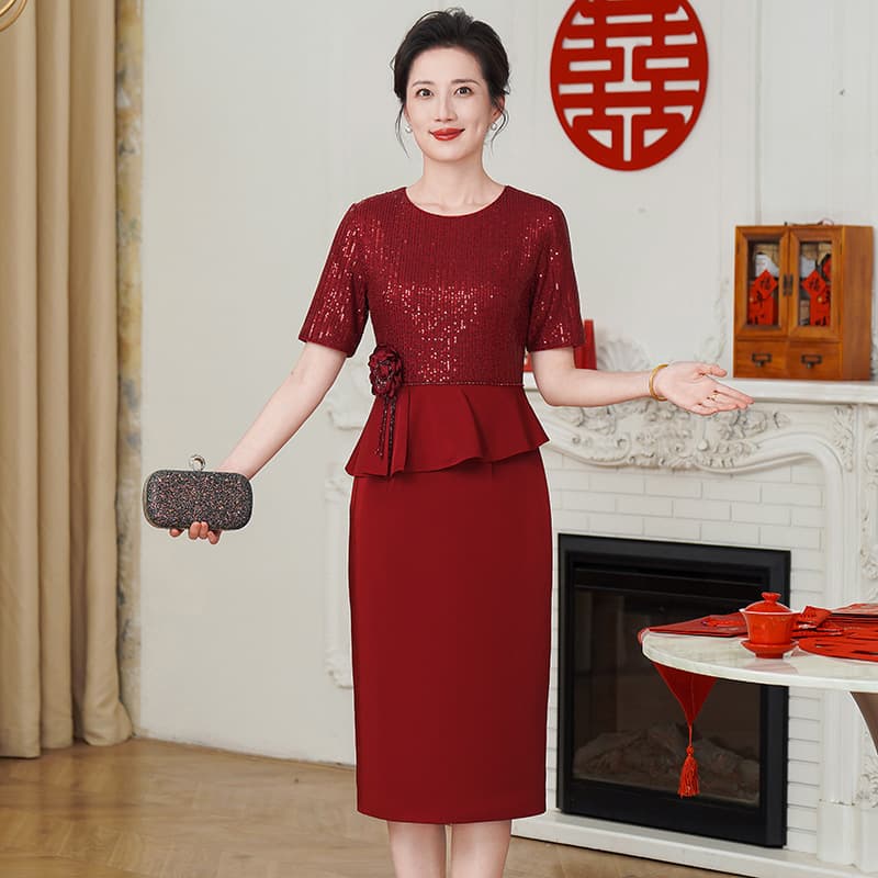 Fashionable Banquet Dress, Toasting Gown, Wedding Banquet Mother of the Groom & Mother of the Bride, High-End Elegant Dignified Youthful Slimming Dress