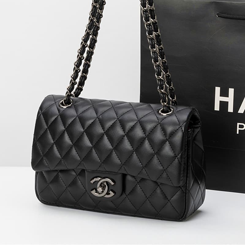 Cross-border women's bag 2025 new classic Chanel-style CF chain bag women's crossbody bag genuine leather versatile diamond-quilted bag