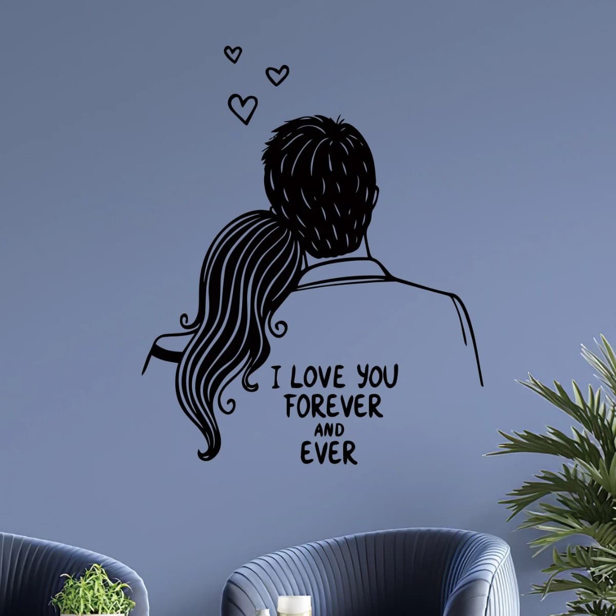 Love i love you forever Couple Figure Decal for Living Room Bedroom Decoration Cross-border DW16781