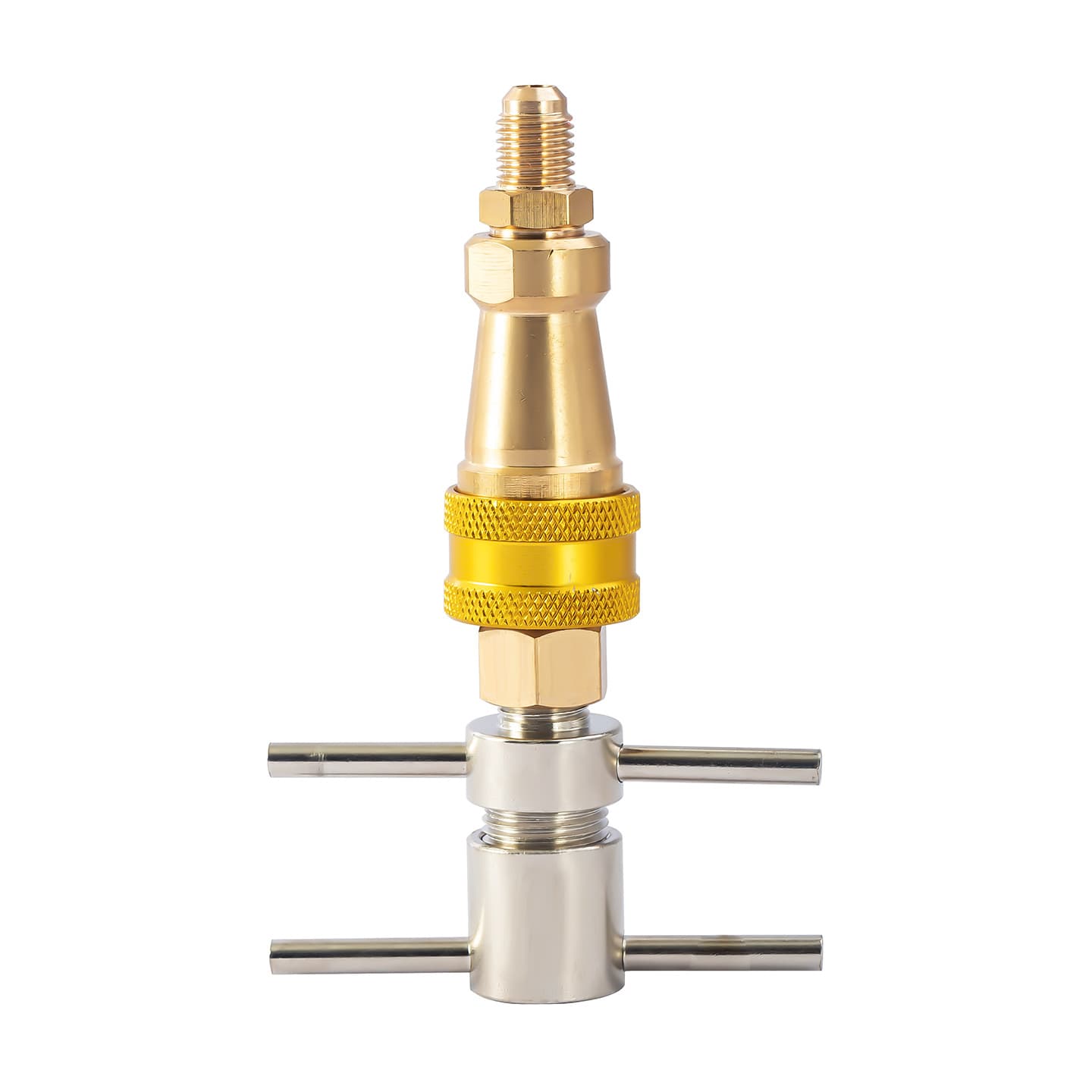 Refrigerator Quick Connect Tool 1/4" for Refrigerant Charging, Cleaning, and Pipe Unclogging