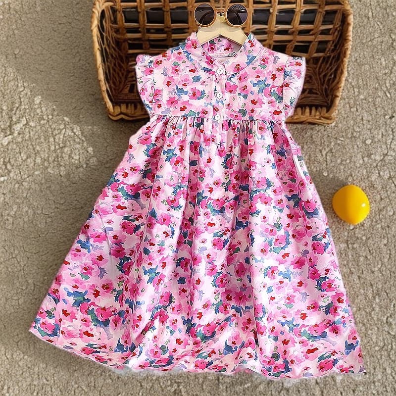 Summer Girls Floral Dress A-Line Cute Princess Dress Children's Puffy Dress Baby Girl Summer Clothes