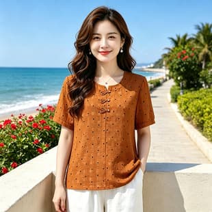 2026 Fashion New Chinese Style Short Sleeve T-Shirt for Mom Summer Top Clothing Middle-aged and Elderly Elegant National Style T-Shirt Top