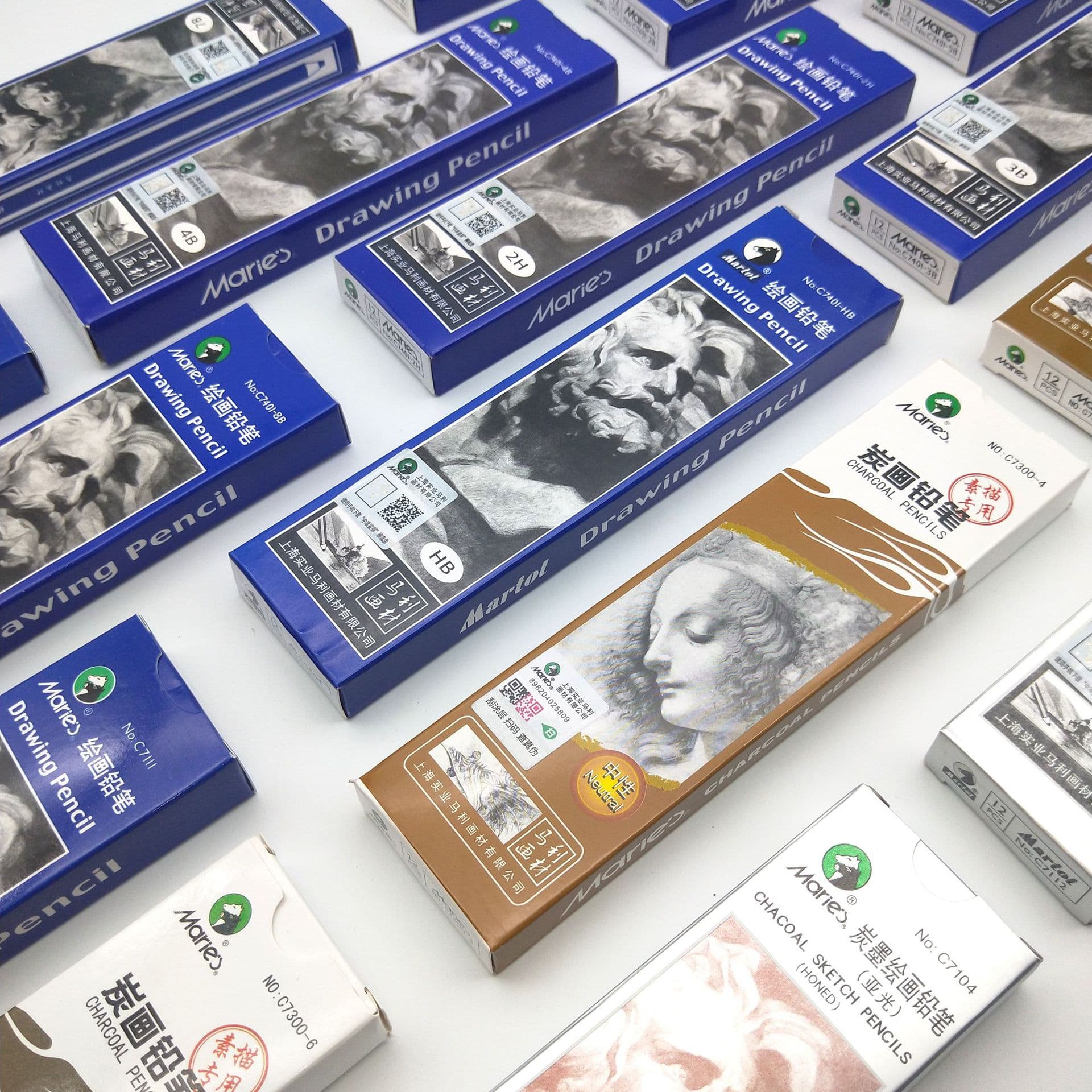 Marie's Sketching Pencils Soft Medium Hard Charcoal Drawing Pencils 14B Matte Art Student Drawing 2B/4B/6B Pencils