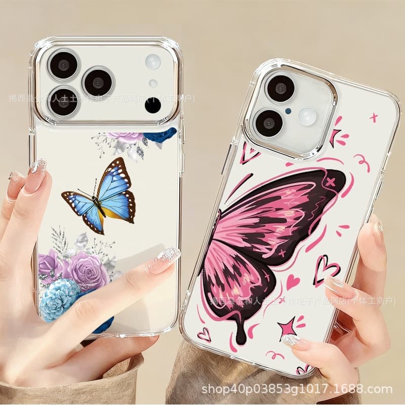 Butterfly Apple 17 Phone Case iPhone 15 Silicone 16 Compatible with 14 Pro Max Full Coverage 123 XSM Protective Cover