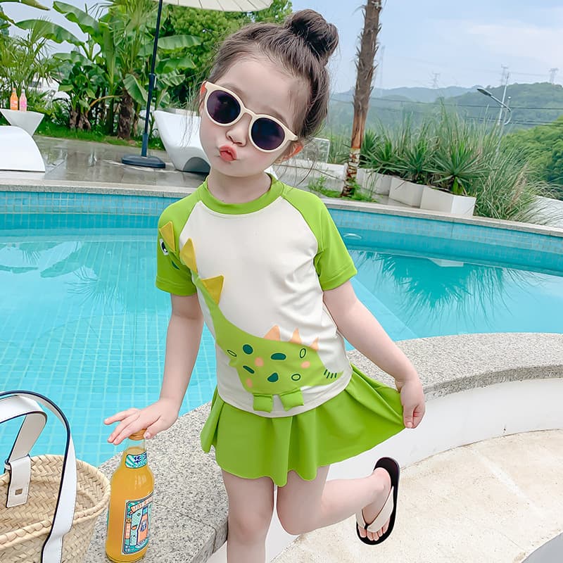 Baby Girl Swimsuit Two-Piece Kids Swimwear 3-Year-Old Little Girl New Style Two-Piece Girls Swimsuit Skirt 6