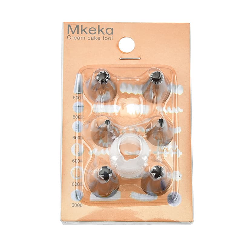 6 Nozzles + 1 Adapter Piping Tip Set for Cookies, Yogurt Melts, Cake Baking, Baby Food Tool, Bulk Orders Negotiable