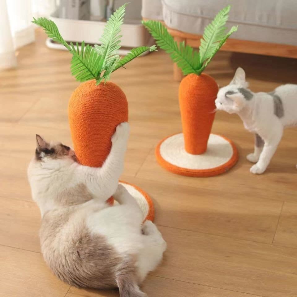 Carrot Cat Scratching Post Sisal Cat Scratcher Cat Tree Self-Entertaining Bite-Resistant Cat Supplies Cat Toy