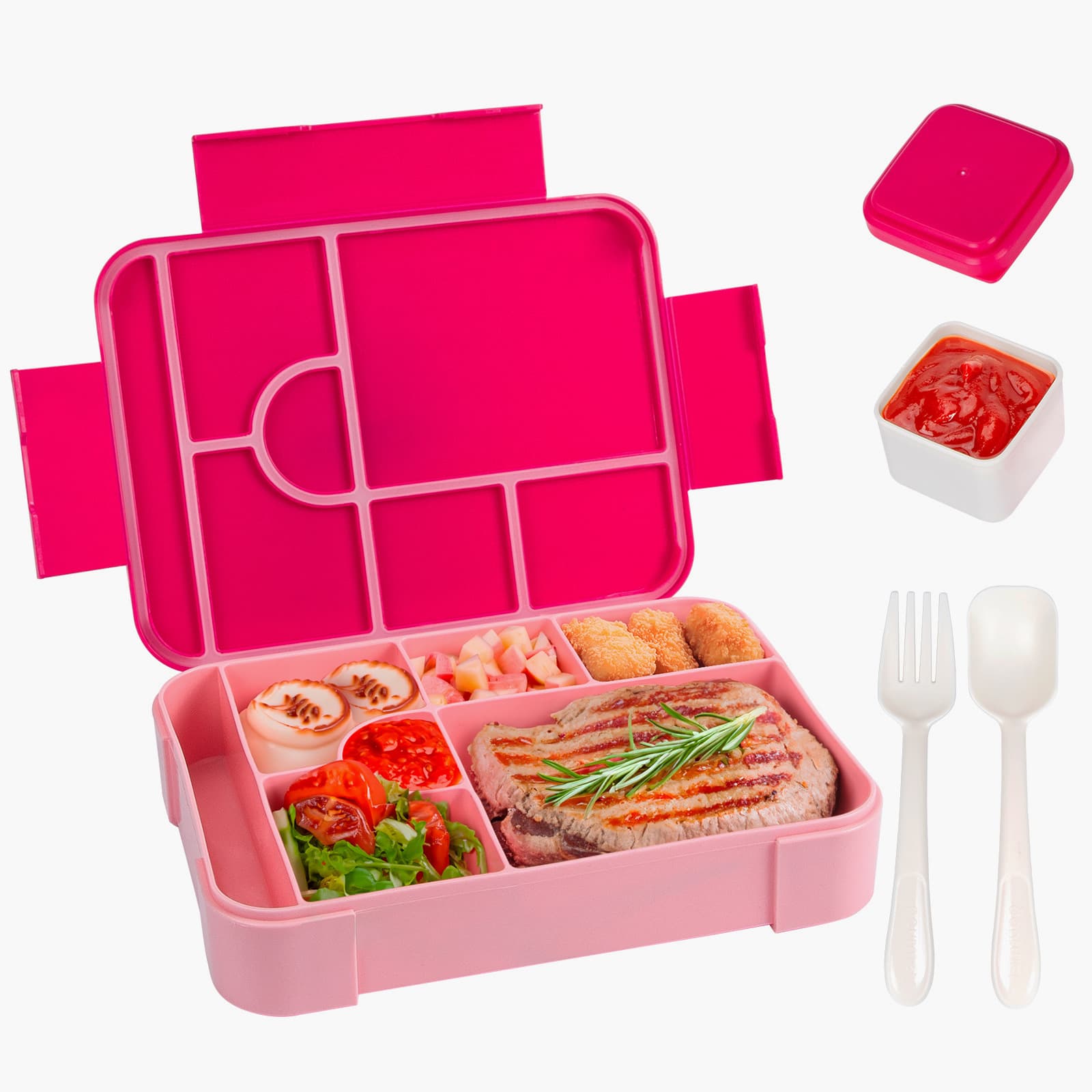 Cross-border Amazon bento lunch box for kids and students, fruit box, salad box, heatable portable lunch box