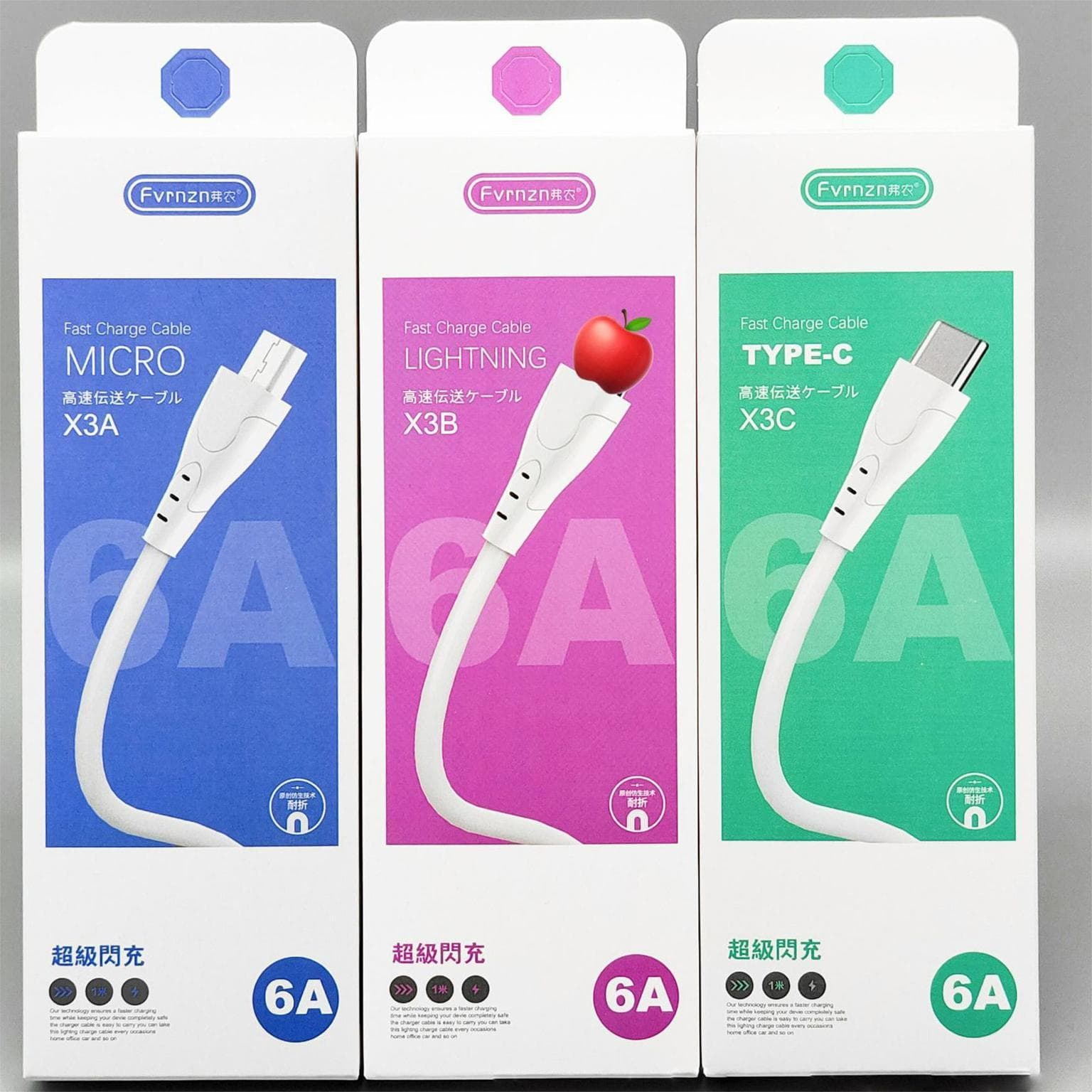 6A Fast Charging Cable, Bend-Resistant, Compatible with Smartphones OPPO Huawei vivo Mi Apple Charging Cable