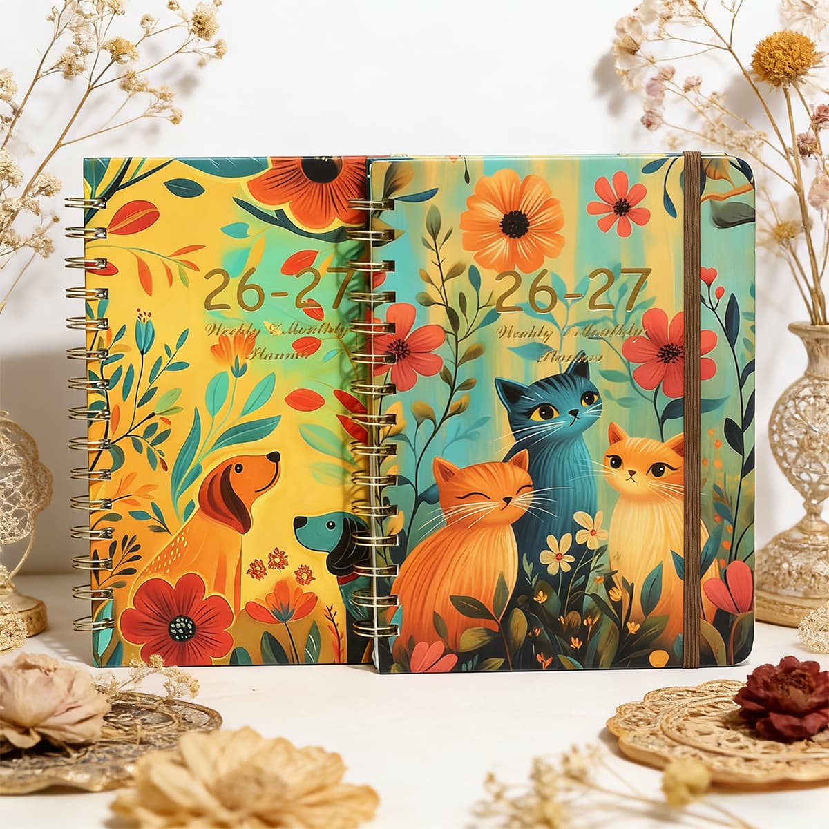 2027 Cross-Border Planner Notebook Spiral-Bound High-Quality A5 Foreign Trade Calendar Book English Notebook Customizable