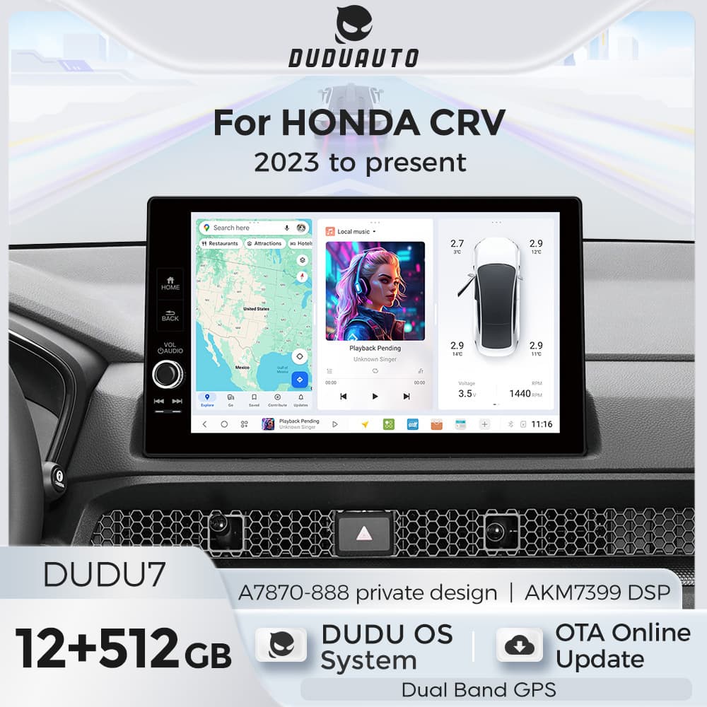 DUDUAUTO is suitable for Honda CRV 2023 to present modified special DUDUOS Android Bluetooth navigation screen