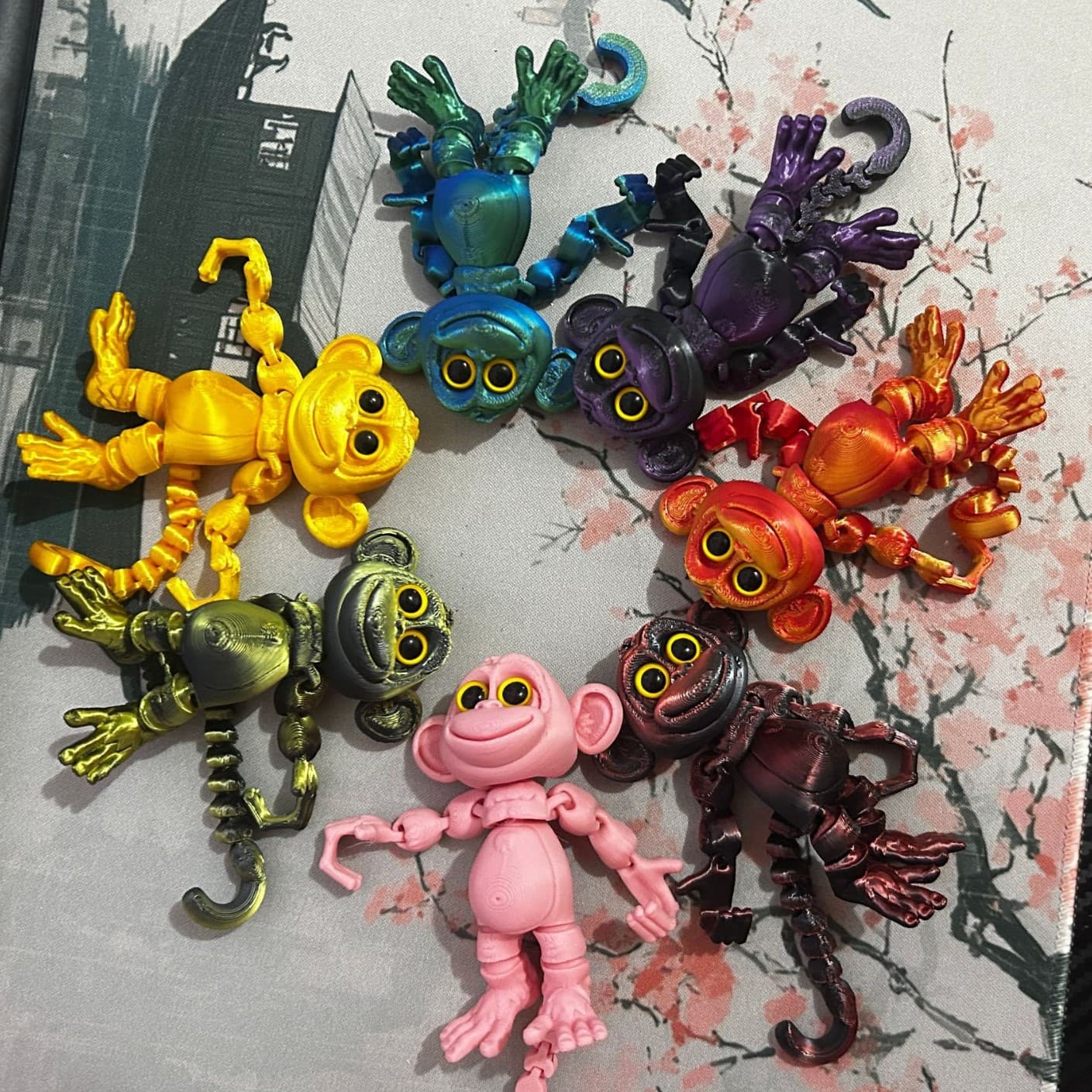 Cross-border 3D printing big-eyed monkey simulated primate crafts ornaments gift-giving trendy creative figures
