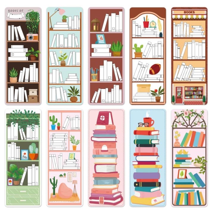 Book Tracking Bookmark Bookshelf Design Reading Page Marker for Book Lovers School Supplies