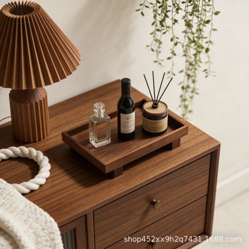 Wooden Jewelry Storage Tray in Stock, Desktop Organizer Multi-Purpose Home Entryway Tea Room Sundry Storage Shelf