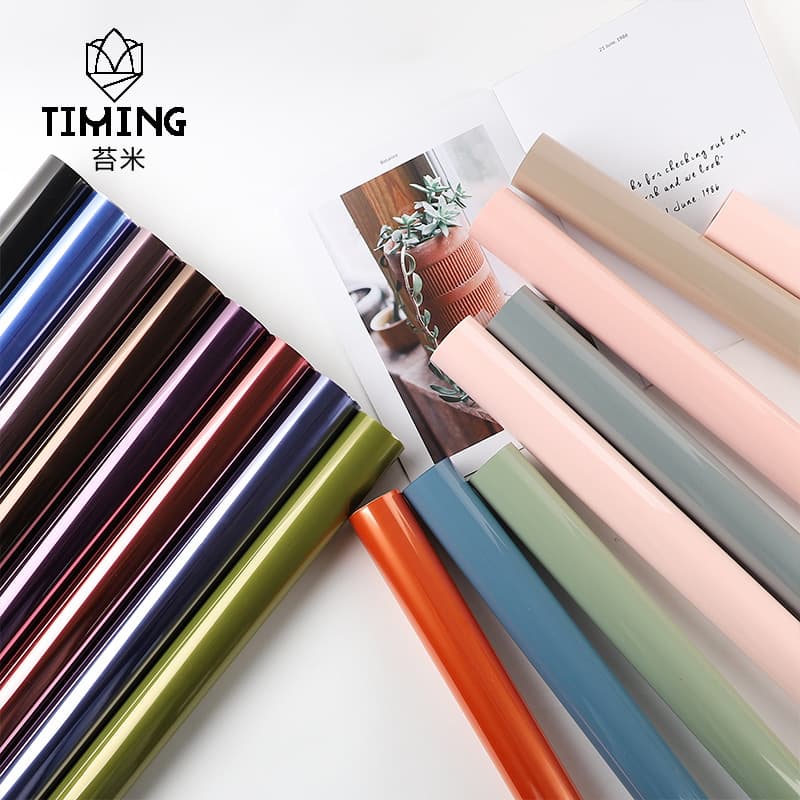 Tami New Crystal Paper Flower Wrapping Paper, Fresh Color OPP Film Waterproof Wrapping Paper, Transparent Colored Cellophane