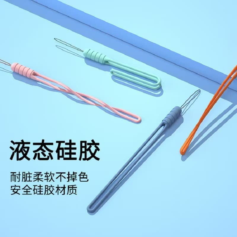 Factory Wholesale Short Phone Lanyard Liquid Silicone Keychain Pendant Anti-Loss Bracelet Small Cord USB Drive Strap