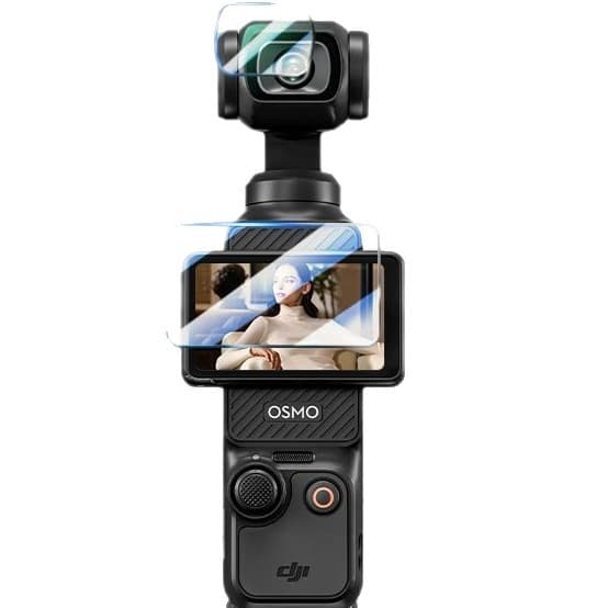 Compatible with DJI Pocket 4 Tempered Glass Film Gimbal Camera Accessories HD Anti-Reflective 3 Glass Screen Protector Lens Film