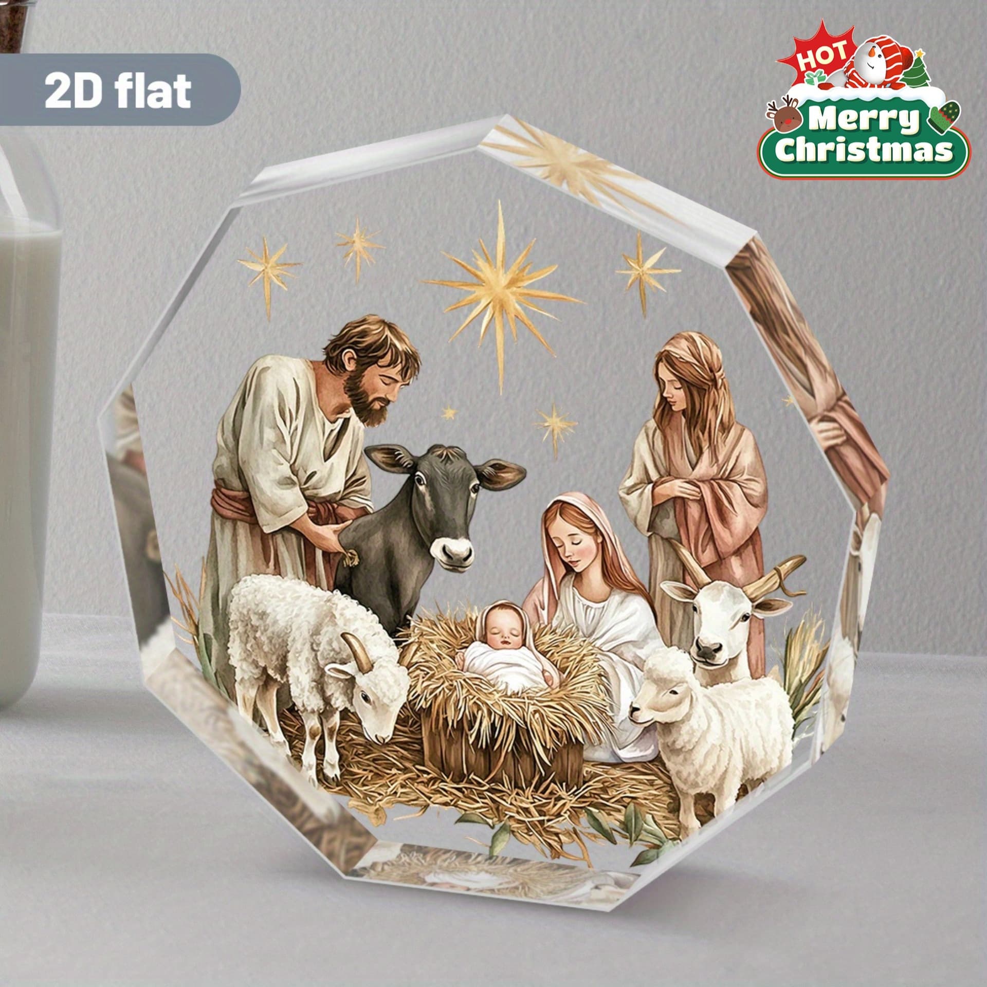 2D flat acrylic crafts tabletop home decoration Christmas dining table decorative ornaments