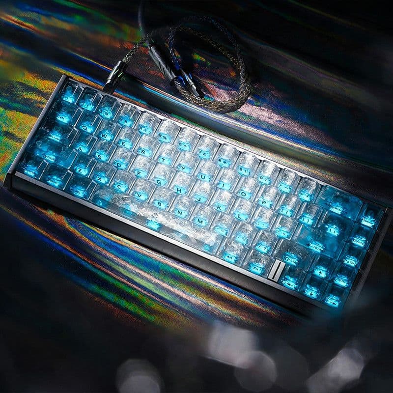 Carbon fiber pattern keycaps, forged carbon texture, translucent ice carbon, original magnetic axis, suitable for cross axis for keys up to 108 keys