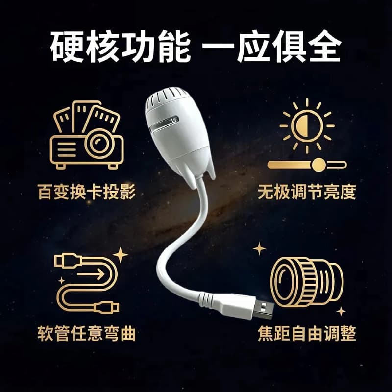 Amazon Starry Sky LED Night Light, Car USB Film Starry Sky Ceiling Projector Light, Interstellar Galaxy Ambient Light