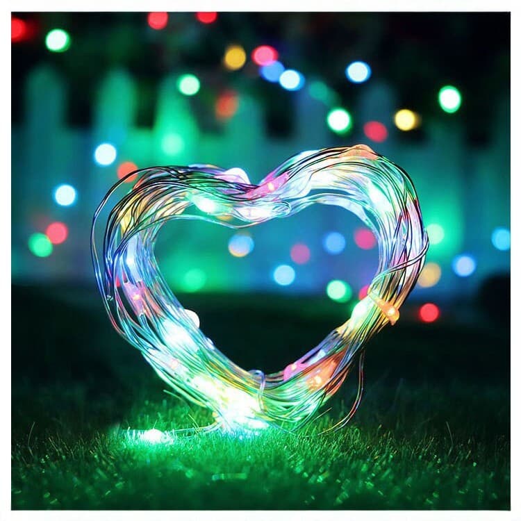 Cross-border light string Christmas button string light flower gift box cake ornaments decoration LED copper wire light small star light