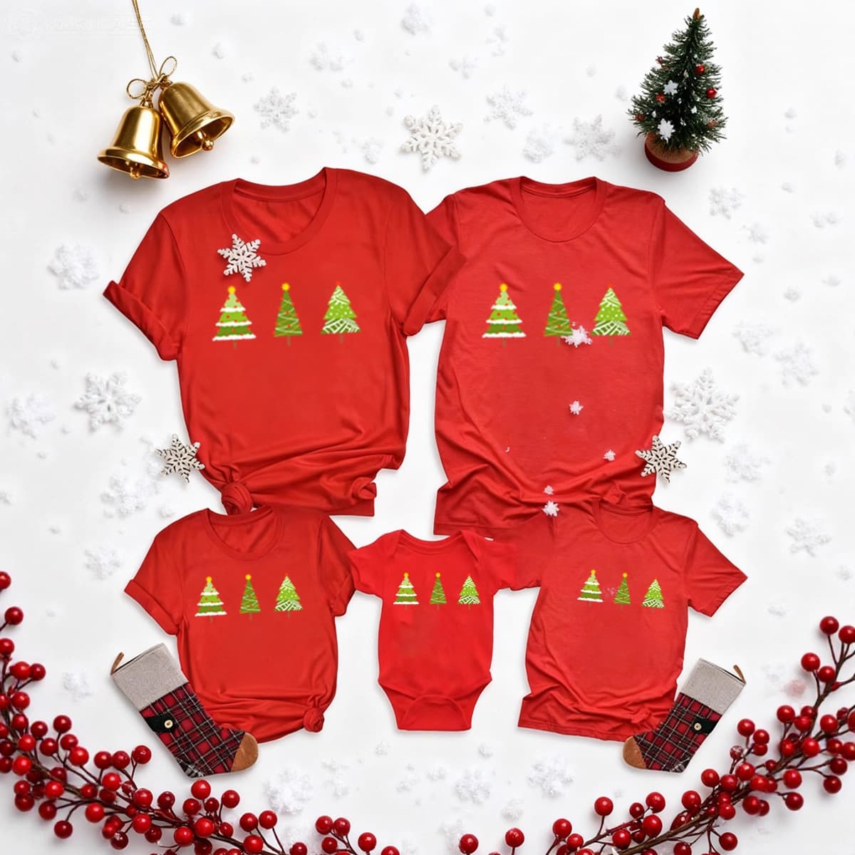 merry christmas new trendy parent-child clothing summer T-shirt baby crawling suit pure cotton family of four family portrait