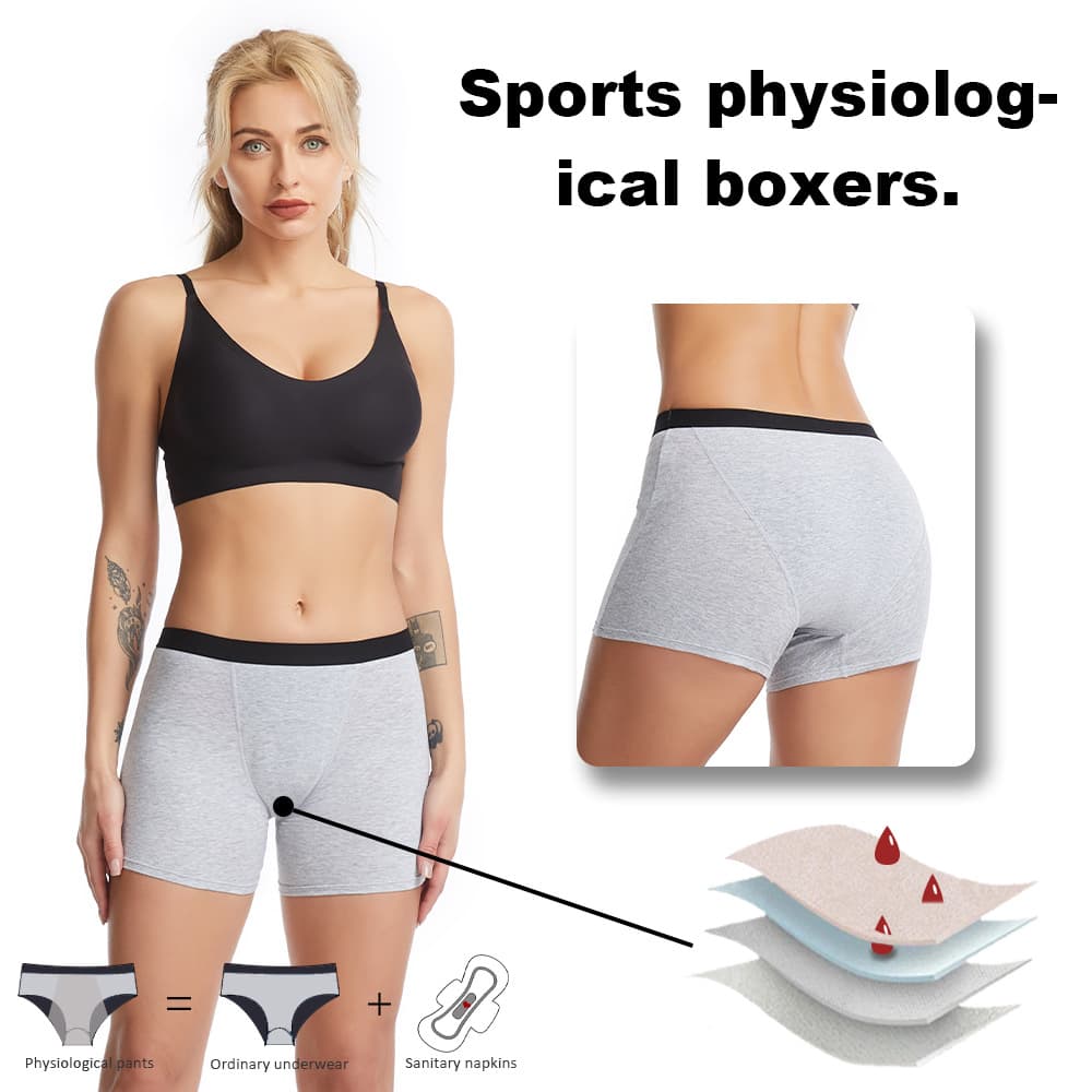 Cross-border European and American style menstrual underwear, four-layer leak-proof, no sanitary napkin required, period panties, sports period panties, women's boxer briefs